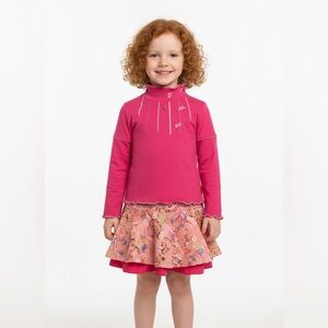 Y2K Cakewalk Fuchsia Ruffle‎ Neck Top & Velvet Skirt Set sz 3TNWT $150 Ret
